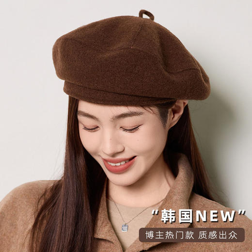 雀说 复古文艺优雅贝雷帽画家帽A10339 商品图3
