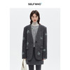SELFWHO绵羊毛绿绒蒿花珠绣单面呢西装外套女2025冬新款无领西服 商品缩略图0