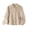 SC54-6955-1982025秋冬新款休闲翻领毛呢短外套针织开衫宽松遮肚子上衣纯色女装 商品缩略图4