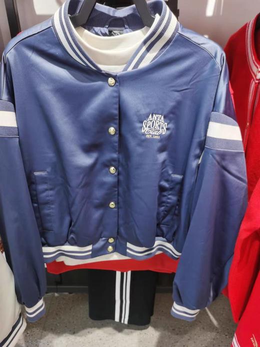 XY/安踏女外套休闲夹克拒水科技连帽梭织运动上衣浅墨蓝色162438617--2 商品图3