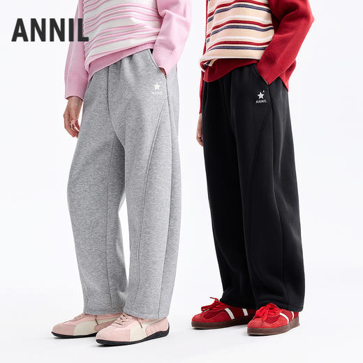 男女童全腰针织夹裤冬季新款安奈儿童装EM546609 商品图0