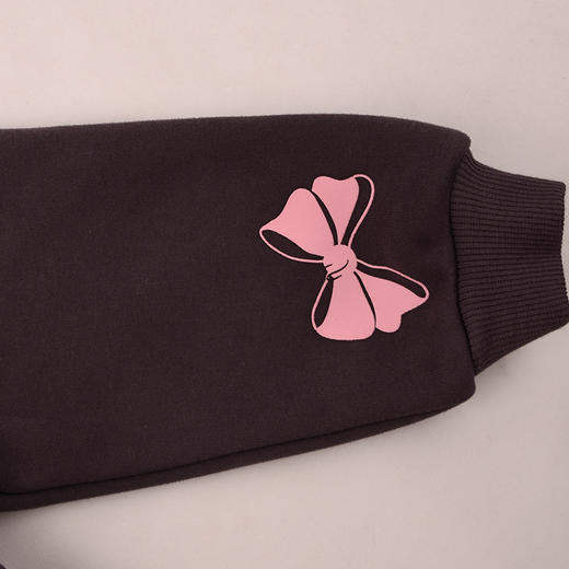 棉果果冬季新品女童复合奥利绒保暖加绒深灰洋气卡通圆领加绒卫衣M422180425729 商品图5