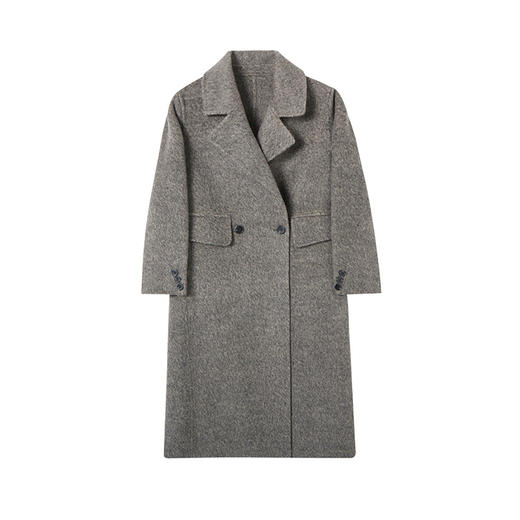 TC 2155112双面羊毛大衣宽松直筒慵懒气质羊毛呢外套 商品图4