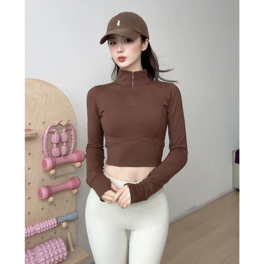 【限时秒】YOGACODE【火树银花系列】云感暖绒锁温秋冬加厚立领修身收腰显瘦瑜伽服上衣DWT125489 商品图3