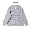 SDSA男士秋冬新款痞帅男装韩版拼接领口撞色条纹圆领卫衣百搭舒适 商品缩略图5