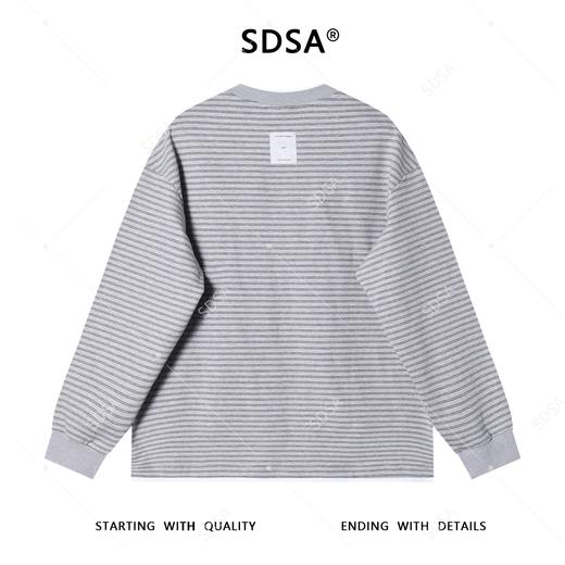 SDSA男士秋冬新款痞帅男装韩版拼接领口撞色条纹圆领卫衣百搭舒适 商品图5