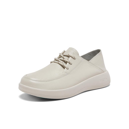 【云粉节】BF楼百思图2026春季新款牛皮厚底乐福鞋皮鞋女深口单鞋E2162AM6吊牌价759.现价469 商品图1