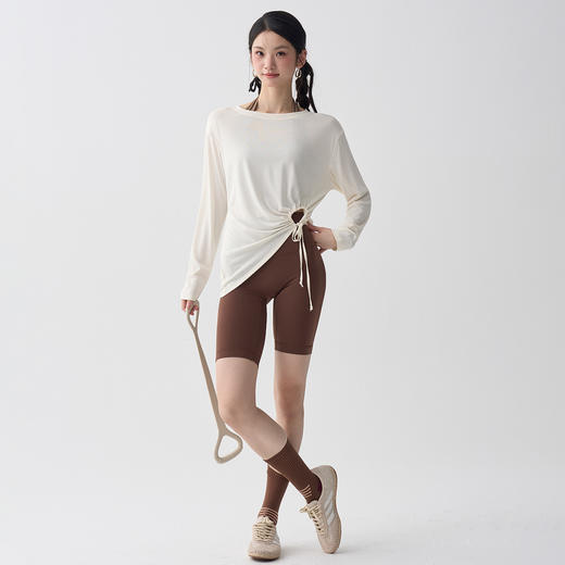 【限时秒】YOGACODE【火树银花系列】大码侧边镂空抽绳收腰显瘦运动罩衫DWI225570 商品图4