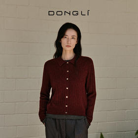 东黎 • 我不被驯化 小山羊绒女士秋季绞花开衫 5165