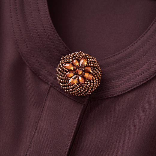 「高货wl」全新升级【铂金会员404/天猫539/差价135】(92307)洛诗琳复古老钱风连衣裙2025秋季立体扣收腰系带大摆裙 商品图3