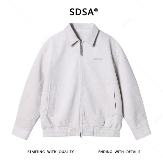 SDSA男士秋冬新款痞帅男装韩版纯色刺绣字母拉链翻领夹克外套时尚 商品图1