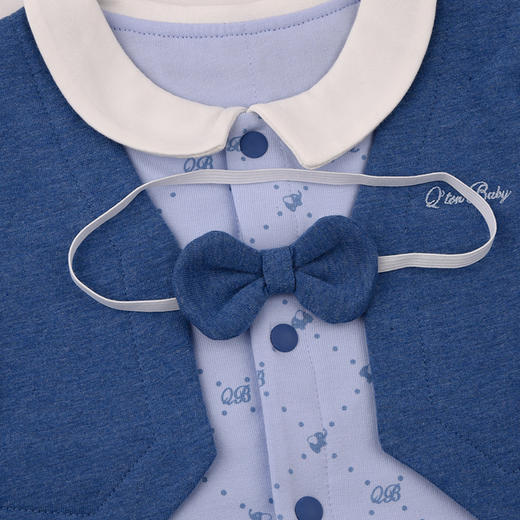 棉果果冬季新品男童可爱假两件保暖加厚爬衣夹棉连体衣M412722825763 商品图4