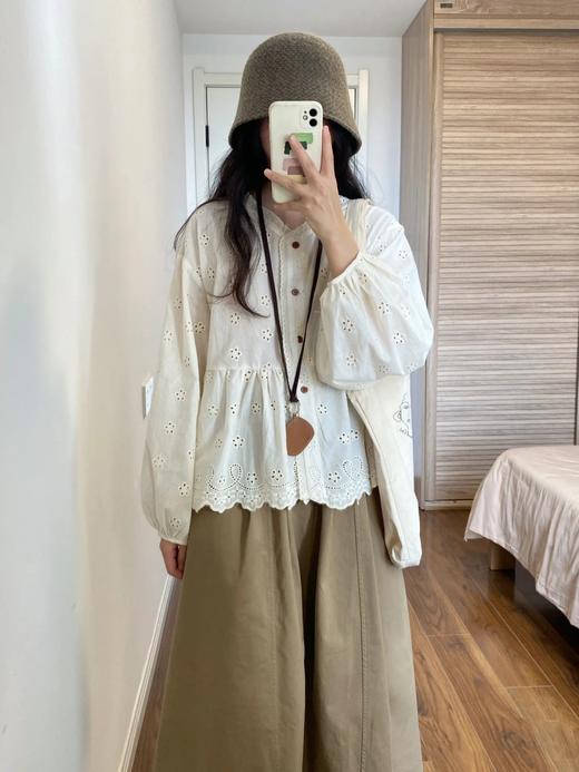 复古牛仔马甲+温柔镂空蕾丝衬衫 商品图11