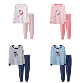 110-170纯棉收口款中大童男女童秋衣秋裤套装儿童内衣