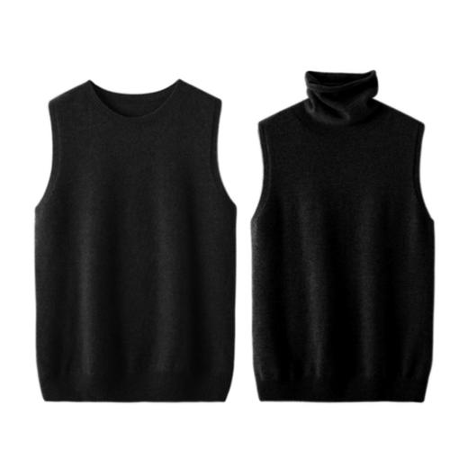 100%羊毛  无缝羊毛马甲  圆领/堆堆领  轻盈柔软不扎人  A-1052 商品图0