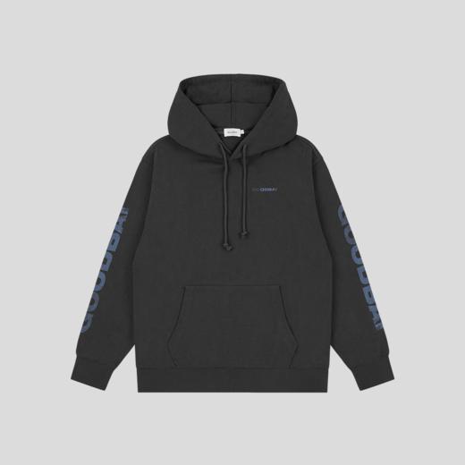 GOODBAI撞色花体logo做旧印花宽松连帽卫衣 商品图3