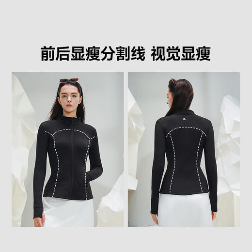 素湃Supield云感热力绒拉链开衫女士透气保暖打底衫修身款秋外套 商品图3