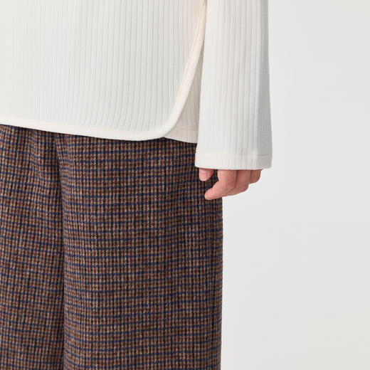 【绵羊毛】马克珍妮女童千鸟格薄呢夹棉阔腿裤2025年装新款551667 商品图2