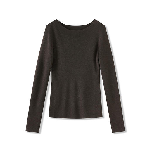 「高货wl」全新升级【铂金会员183/天猫239/差价56】(92742)洛诗琳超细美丽诺羊毛针织衫2025秋季船领简约打底上衣 商品图4