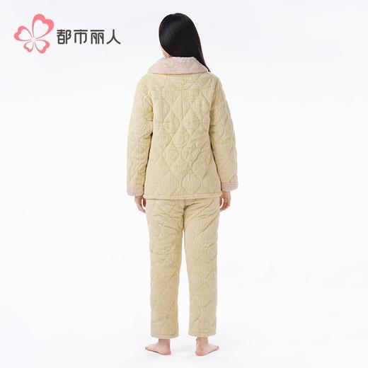 都市丽人睡衣法兰绒夹棉女士家居服长袖长裤加厚夹棉套装LHH1Q6 商品图3