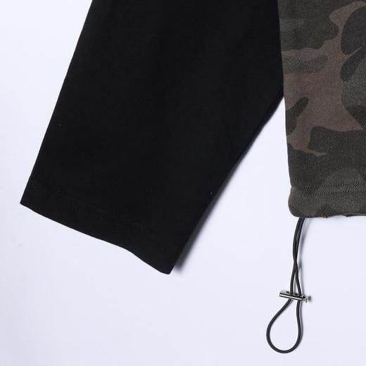 1053SDSA男士秋冬新款痞帅男装美式拼接迷彩拉链连帽卫衣时尚宽松上衣 商品图4