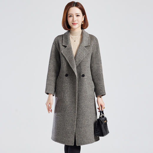 TC 2155115气质双面呢大衣羊毛韩系慵懒宽松大码毛呢外套 商品图0