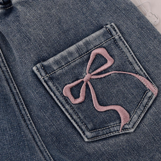 棉果果冬季新品女童复合绒保暖加厚加绒牛仔裤M422200425738 商品图5