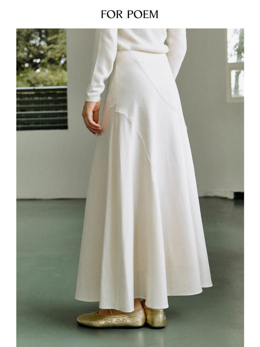 ForPoem 现货 25/FW原创设计秋冬新品破缝结构羊毛鱼尾裙中长款半身裙 商品图4