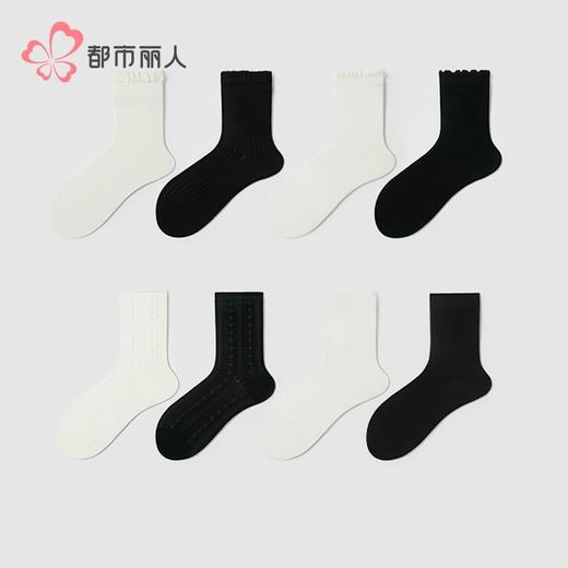 都市丽人袜子女士袜子精梳棉女袜子女中筒袜LCHDH8 商品图3