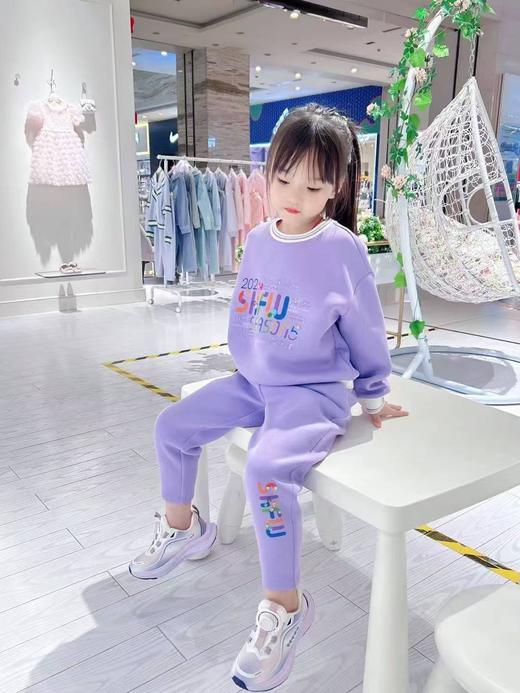 【春上新】8楼 LYNN&MILO琳麦罗紫色六明治字母印花卫衣套装 商品图2