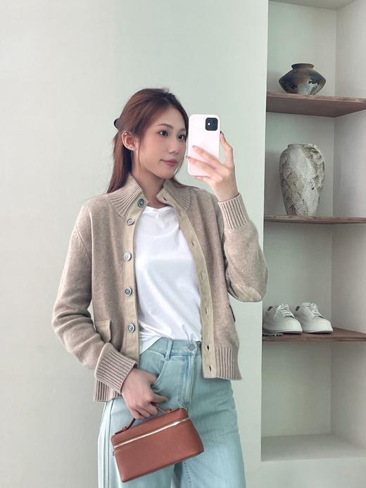 YS1791-羊毛高领纽扣针织长袖开衫【Hera&Song】 商品图1