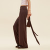 【限时秒】YOGACODE【火树银花系列】慵懒宽松阔腿裤女可拆卸腰带透气垂感遮肉显瘦直筒长裤DWL125601 商品缩略图3