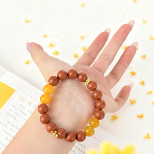 热卖！美哭了！戚龙珠 灵珠富贵双全系列合香珠手串 黄玛瑙+六种香材 非遗工艺 商品图4