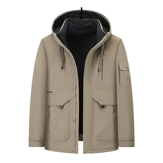 【DGD】大依优型大码男装冬季连帽羽绒服加厚时尚休闲商务防钻绒抗寒保暖加肥加大330斤 商品图4