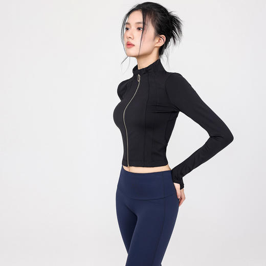 【限时秒】YOGACODE【火树银花系列】秋冬防风立领收腰显瘦长袖瑜伽服上衣DWZ125651 商品图4