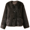 三彩2025冬季新款环保皮草圆领毛毛外套宽松短款仿皮草复古M 商品缩略图4