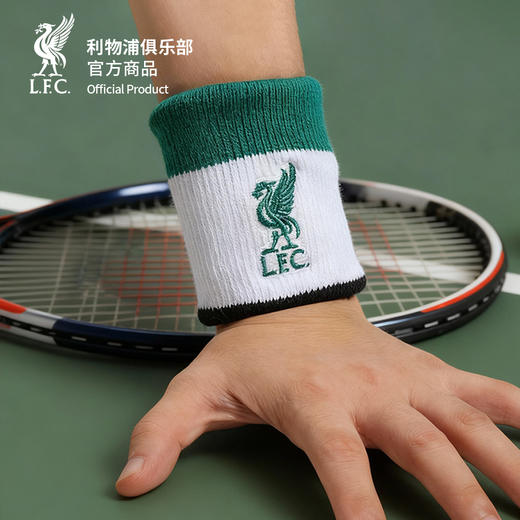 【官方正版】利物浦俱乐部 | 黑绿拼色护腕毛圈运动腕带周边 商品图0