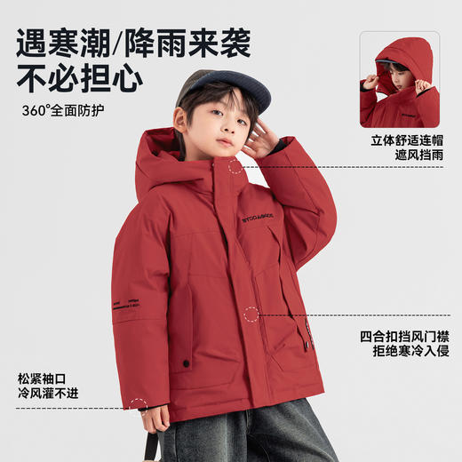 【件件底价，童装双倍积分】多多家男童派克羽绒服三防秋冬款2025新款冬装儿童中大童外套上衣10881 商品图1