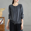 GYH 9250简约开衫拉链针织宽松外穿显瘦外套女 商品缩略图3