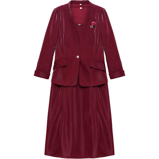 QYM 1315C516-Y时尚优雅连衣裙外搭两件套连衣裙+外套 商品图4