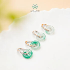 DS925非洲翠耳坠-独龙玉圆环耳坠约12mm