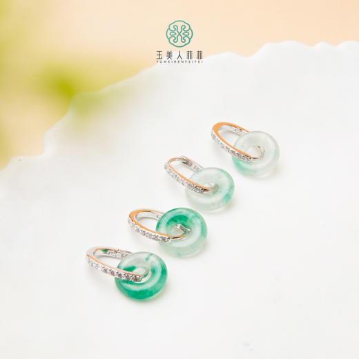 DS925非洲翠耳坠-独龙玉圆环耳坠约12mm 商品图0