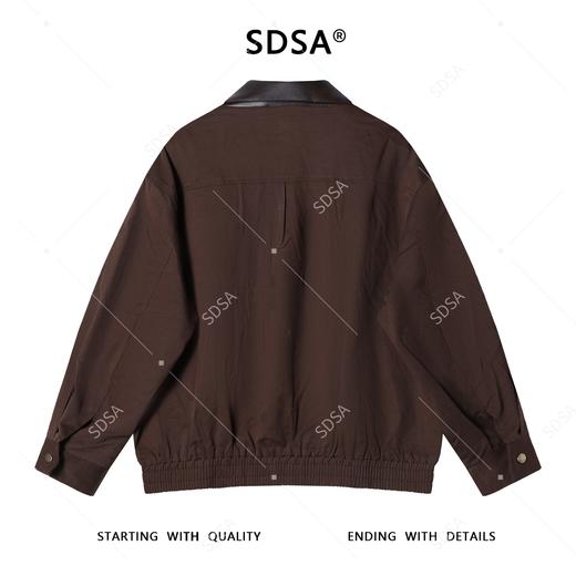 5560SDSA男士秋冬新款痞帅男装美式复古拼接皮翻领夹克外套时尚宽松 商品图5