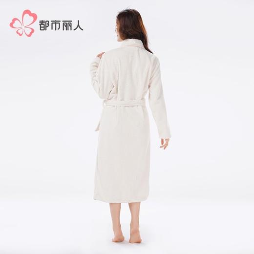 都市丽人睡衣法兰绒提花睡衣女士家居服法兰绒单件袍LHH7B1 商品图3