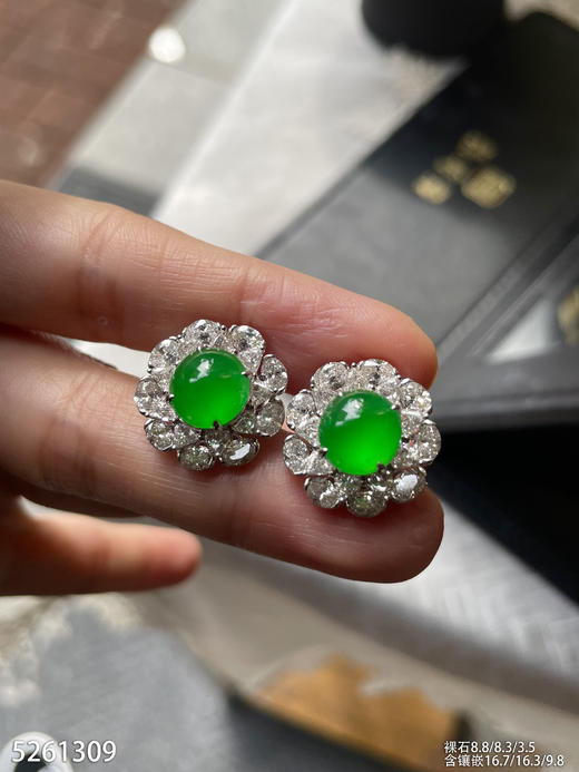 5261309，蛋面耳钉。具体价格微信咨询 商品图3