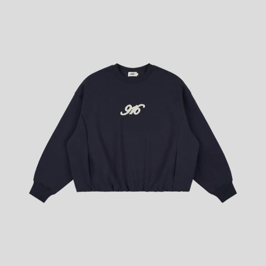 GOODBAI 916 logo仿珍珠绣圆领收腰双层oversize卫衣 商品图3