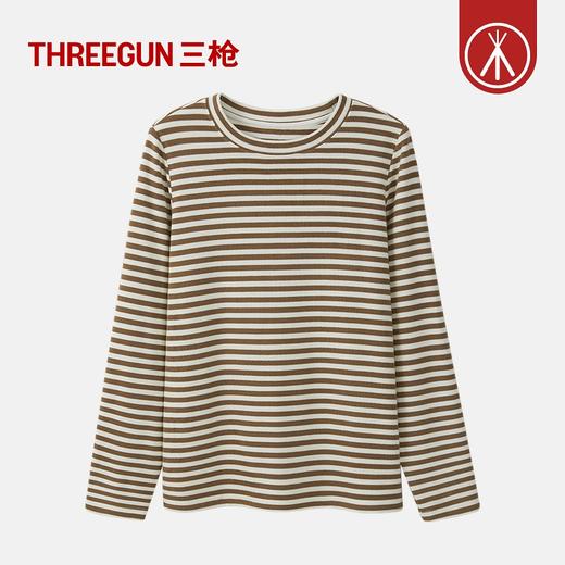 Threegun三枪 雪绒花彩条圆领女衫-T20081A01 商品图13
