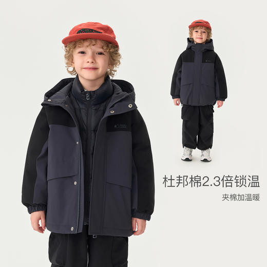 【无氟防泼水】马克珍妮男女童三合一御寒羽绒外套2025年冬装新款551682 商品图1