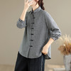 GYH 9239复古格子衬衫棉麻大码不挑人 商品缩略图2