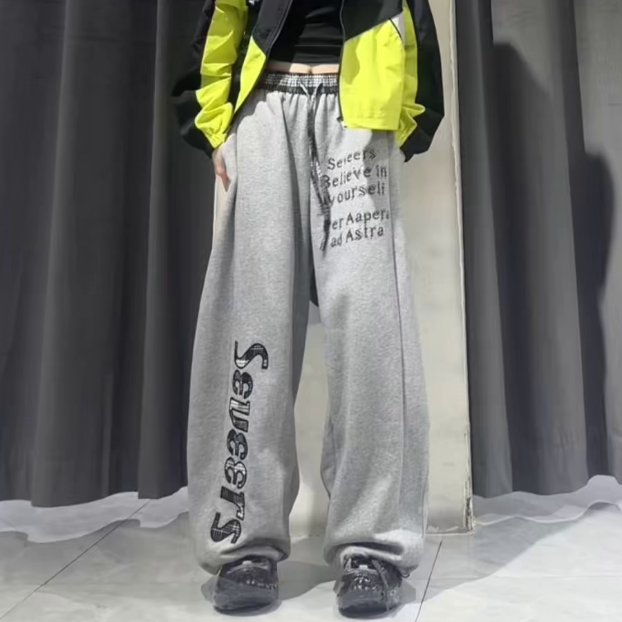 JCS复古格纹拼接字母阔腿裤50921 秋季 079213215266